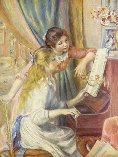 Pierre-Auguste Renoir Zwei Madchen am Klavier oil painting picture